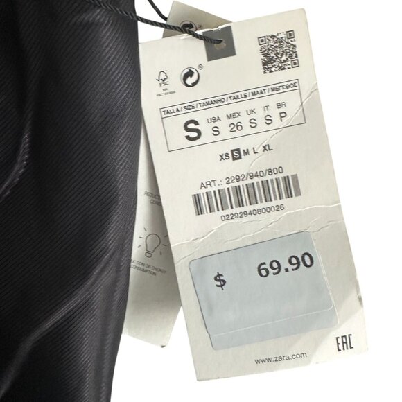 ZARA Women's Black Crop Tuxedo Blazer Jacket Size Small NEW NWT - Picture 6 of 7